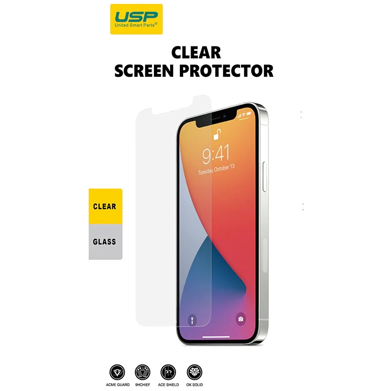 USP Tempered Glass Screen Protector for Apple iPhone 14 Plus / 13 Pro Max Clear - 9H Surface Hardness, Perfectly Fit Curves, Anti-Scratch