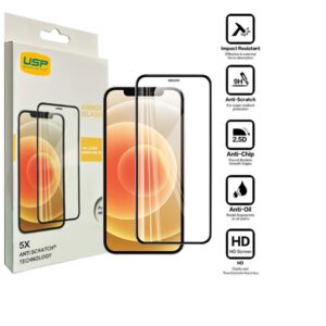 USP Apple iPhone 12 Mini Armor Glass Full Cover Screen Protector - 5X Anti Scratch Technology, Perfectly Fit Curves
