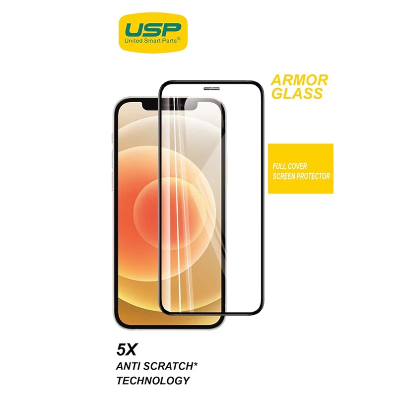 USP Apple iPhone 11 Pro / iPhone X / iPhone Xs Armor Glass Full Cover Screen Protector – 5X Anti Scratch Technology, Perfectly Fit Curves