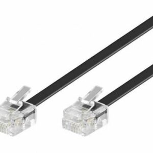 Astrotek Telephone 2m extension cable 6p4c Plug/Plug ,with 2xRJ11 6P4c Plugs, Black PVC Jacket.-RoHS ~W2492ACB