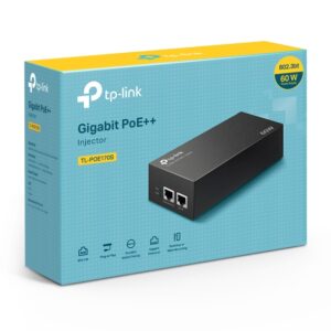 TP-Link TL-POE170S Omada PoE++ Injector, 2 Gigabit Ports, 802.3af/at/bt, Integrated Power Supply, Wall Mountable, Plug  Play