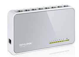 TP-Link TL-SF1008D 8-port 10/100M Desktop Switch, 8 10/100M RJ45 ports, Plastic case, Supports Auto MDI/MDIX