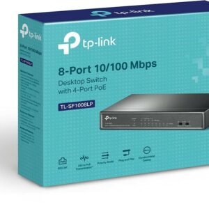 TP-Link TL-SF1008LP 8-Port 10/100Mbps Desktop Switch with 4-Port PoE, Up To 41W For all PoE Ports