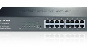 TP-Link TL-SG1016DE 16-Port Gigabit Easy Smart Switch network monitoring, traffic prioritization and VLAN features Web-based user interface