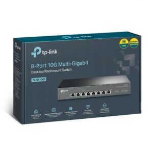 TP-Link TL-SX1008 8-Port 10G Desktop/Rackmount Switch, 160Gbps, Intelligent Fan Noise adjustment, Metal Casing, Plug and Play