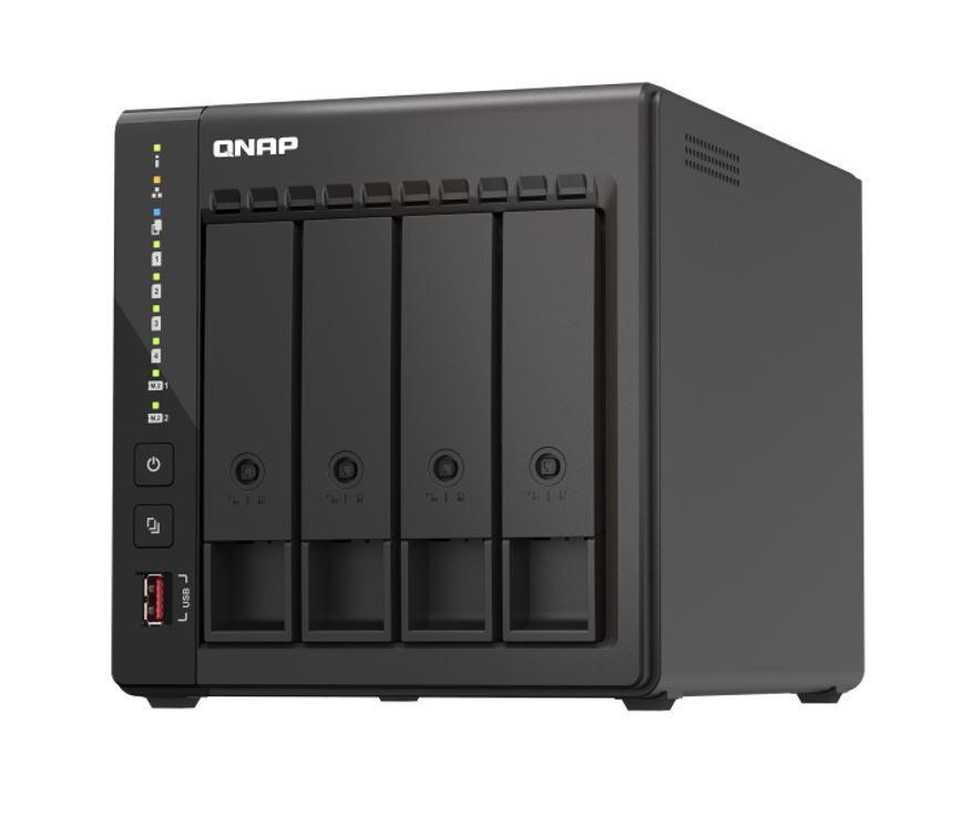 QNAP TS-453E-8G 4 Bay NAS Intel® Celeron® J6412 UHD Graphics 8GB Hot-swappable 2XM.2 PCle 2XGbE2.5 WOL 2XUSB3.2 3YR WTY