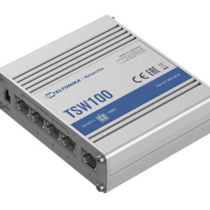 Teltonika TSW100 - Gigabit Ethernet Switch, 4 x PoE+ ports, Power Up to 120W, 5 x Gigabit Ethernet with speeds up to 1000 Mbps - PSU included