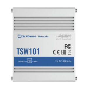 Teltonika TSW101 - Automotive PoE+ Switch, 4x PoE Ports, 5 x Gigabit Ethernet ports with speeds of up to 1000 Mbps - PSU excluded (PR3PRAU6)