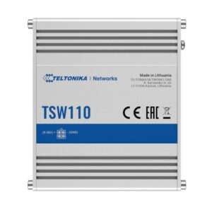Teltonika TSW110 - L2 Switch, 5 x Gigabit Ethernet with speeds up to 1000 Mbps, Operating Temperature from -40 °C to 75 °C - PSU excluded (PR3PRAU6)