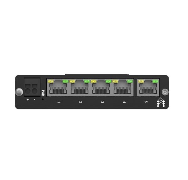 Teltonika TSW114 - DIN Rail Switch, 5x Gigabit Ethernet ports with speeds of up to 1000 Mbps, Integrated DIN rail bracket - PSU excluded (PR3PRAU6)