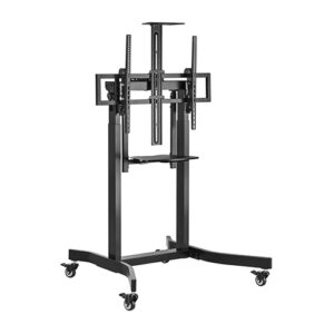 Brateck Deluxe Motorized Large TV Cart with Tilt, Equipment Shelf and Camera Mount Fit 55"-100" Up to 120Kg - Black