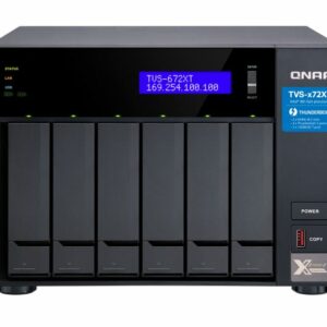 QNAP TVS-672X-i5-8G 6 Bay NAS ntel® Core™ i5-8400T six-core 3.3 GHz 8GB DDR4 Hot-swappable 2xM.2 2280 PCIe 2xGbE 1x10GBase-T 2xThunderbolt 3 1x3.2USB