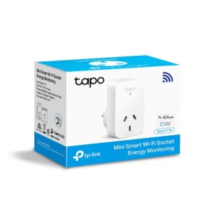 TP-Link Tapo P110 Mini Smart Wi-Fi Socket, Energy Monitoring, Tapo App, Remote Control, Schedule  Timer, Voice Control, Away Mode, Easy Setup