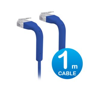 Ubiquiti UniFi Patch Cable Single Unit, 1m, Blue, End Bendable to 90 Degree, RJ45 Ethernet Cable, Cat6, Ultra-Thin 3mm Diameter