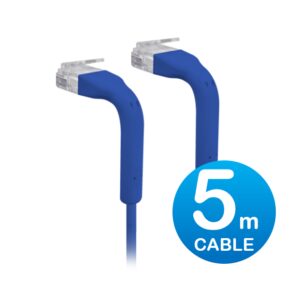 Ubiquiti UniFi Patch Cable Single Unit, 5m, Black, End Bendable to 90 Degree, RJ45 Ethernet Cable, Cat6, Ultra-Thin 3mm Diameter,  2Yr Warr