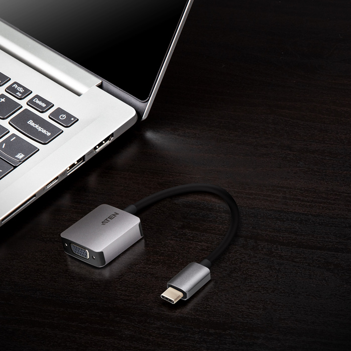 Aten USB-C to VGA Adapter, aluminium housing