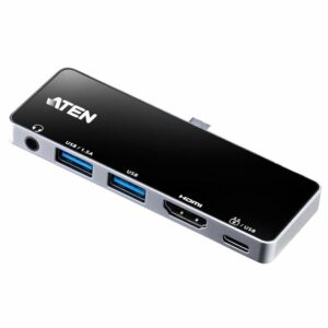 Aten USB-C Travel Dock with Power Pass-Through, Multiport connection, Supports DP1.4 with single HDMI video output, Designed for iPad Pro  Surface