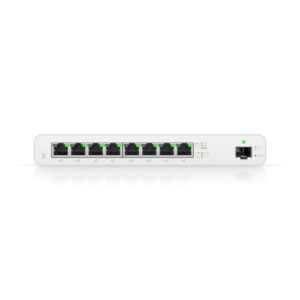 Ubiquiti UISP Switch, 8-Port GbE Switch w/ 27V Passive PoE, For MicroPoP Applications, 110W PoE Budget, Fanless, Layer 2 Switching, Incl 2Yr Warr