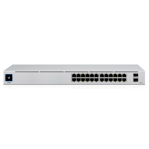 Ubiquiti UniFi 24 Port Managed Gigabit Switch, 16x PoE+ Ports, 8x Gigabit Ethernet Ports, 2xSFP – 95W – Touch Display – Fanless – GEN2, 2Yr Warr
