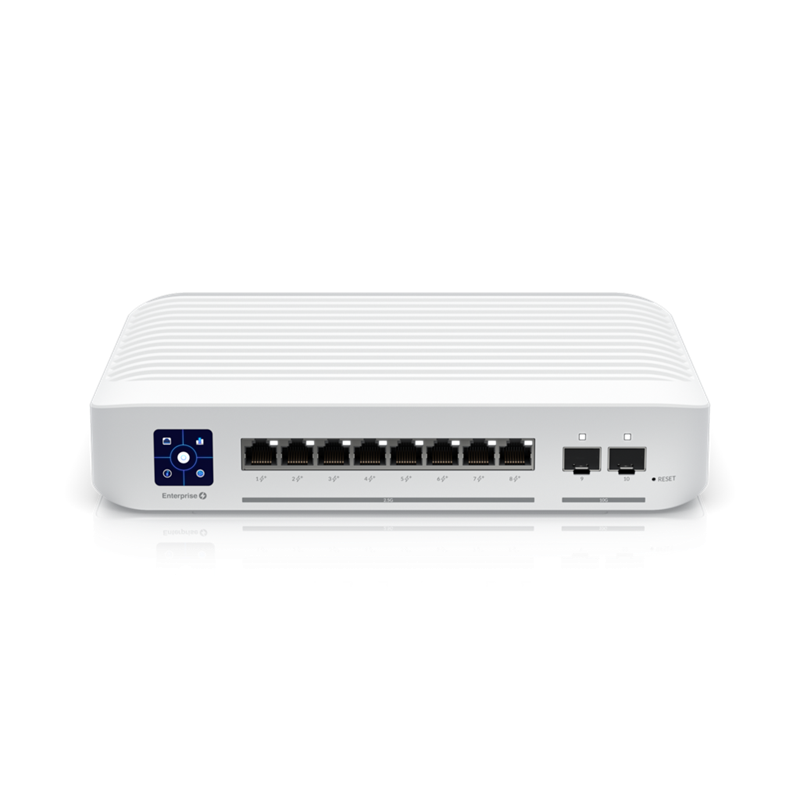 Ubiquiti Switch Enterprise 8-port PoE+ 8×2.5GbE, Ideal For Wi-Fi 6 AP, 2x 10g SFP+ Ports For Uplinks, Managed Layer 3 Switch, Incl 2Yr Warr
