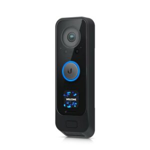 Ubiquiti UniFi Protect G4 Doorbell Professional, 5MP night vision camera, secondary 8 MP package camera, programmable display, and porch light