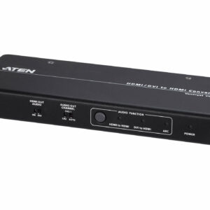 Aten 4K HDMI/DVI to HDMI Converter with Audio De-Embedder, supports ARC and DVI + Audio In to HDMI conversion, analog audio out and digital audio out