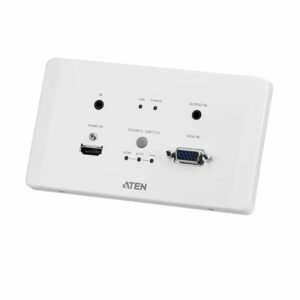 Aten VE2812AEUT HDMI  VGA HDBaseT Transmitter with EU Wall Plate / PoH (4K@100m) (HDBaseT Class A), Built-in PoH, Auto-switch