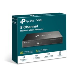 TP-Link VIGI NVR1008H 8 Channel Network Video Recorder, 24/7 Continuous Recording, Up To 10TB 4 Ch Playback, Up To 5MP (HDD Not Included)