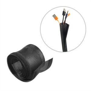 Brateck Flexible Cable Wrap Sleeve with Hook and Loop Fastener (135mm/5.3" Width) Material Polyester Dimensions 1000x135mm -  Black