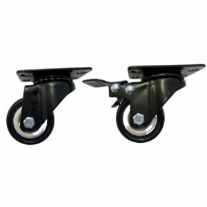 LDR 2" PP Rack Caster Wheels 2x With Brakes  2x Without Brakes - Pack of 4 Wheels Total