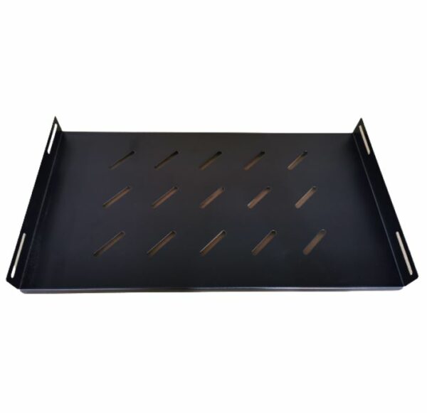 LDR Fixed 1U 350mm Deep Shelf Recommended for 19" 600mm Deep Cabinet - Black Metal Construction