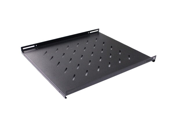 LDR Fixed 1U 550mm Deep Shelf Recommended for 19" 800mm Deep Cabinet - Black Metal Construction