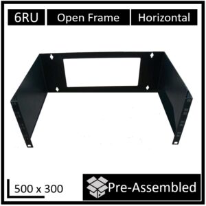 LDR Open Frame 6U Wall Mount Frame (500mm x 300mm) - Black Metal Construction