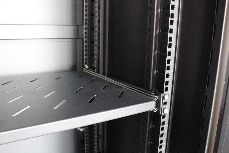 LDR Assembled 42U Server Rack Cabinet (600mm x 1000mm) Glass Door, 1x 8-Port PDU, 1x 4-Way Fan, 2x Fixed Shelves – Black Metal Construction