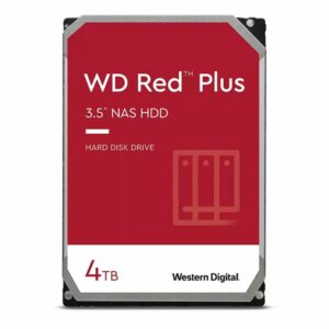 Western Digital WD Red Plus 4TB 3.5" NAS HDD SATA III NAS Hard Drive 5400 RPM 256MB Cache 180MB/S 1mil Hours MTBF 180TB/Year (WD40EFPX)