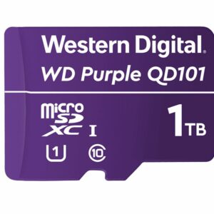 Western Digital WD Purple 1TB MicroSDXC Card 24/7 -25°C to 85°C Weather  Humidity Resistant for Surveillance IP Cameras mDVRs NVR Dash Cams Drones