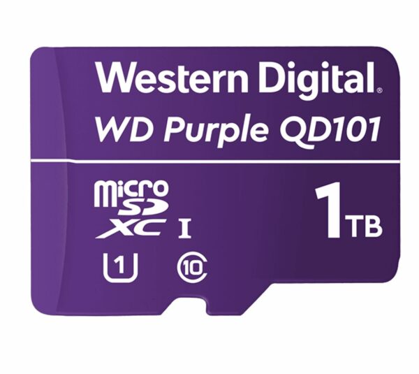 Western Digital WD Purple 1TB MicroSDXC Card 24/7 -25°C to 85°C Weather  Humidity Resistant for Surveillance IP Cameras mDVRs NVR Dash Cams Drones