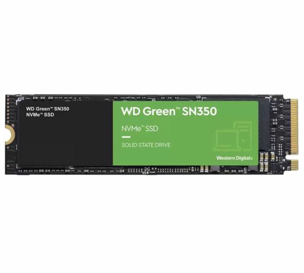 Western Digital WD Green SN350 1TB M.2 NVMe SSD 3200MB/s 2500MB/s R/W 340K/380K IOPS1M hr MTTF 3yrs wty