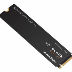 Western Digital WD Black SN770 500GB Gen4 NVMe SSD - 5000MB/s 4000MB/s R/W 300TBW 460K/800K IOPS 1.75M Hrs MTBF M.2 PCIe4.0 5yrs ~WDS500G1B0E