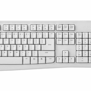 RAPOO X1800Pro Wireless Mouse  Keyboard Combo - 2.4G, 10M Range, Optical, Long Battery, Spill-Resistant Design,1000 DPI, Nano Receiver, Entry (White)