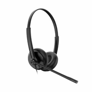 Yealink YHS34 Dual Wideband Noise-Canceling Headset, Binaural Ear, RJ9, QD Cord, Leather Ear Piece, Hearing Protection