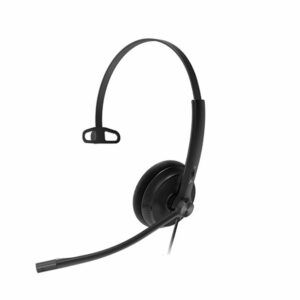 Yealink YHS34 Mono Wideband Noise-Canceling Headset, Monaural Ear, RJ9, QD Cord, Leather Ear Piece, Hearing Protection