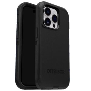 OtterBox Defender Apple iPhone 15 Pro (6.1") Case Black - (77-92536), DROP+ 4X Military Standard, Multi-Layer,Included Holster,Raised Edges