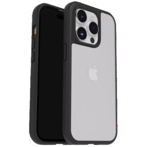 OtterBox React Apple iPhone 15 Pro (6.1") Case Black Crystal (Clear/Black) - (77-92753), Antimicrobial, DROP+ Military Standard,Raised Edges,Hard Case