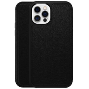 OtterBox Strada MagSafe Apple iPhone 15 Pro (6.1") Case Shadow (Black) - (77-93560), DROP+ 3X Military Standard, Leather Folio Cover