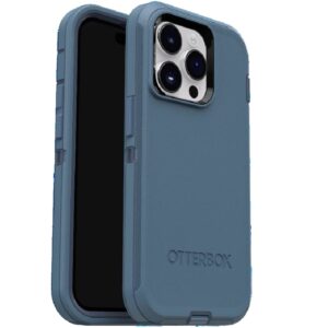 OtterBox Defender Apple iPhone 15 Pro (6.1") Case Baby Blue Jeans (Blue) - (77-94043), DROP+ 4X Military Standard, Multi-Layer, Included Holster
