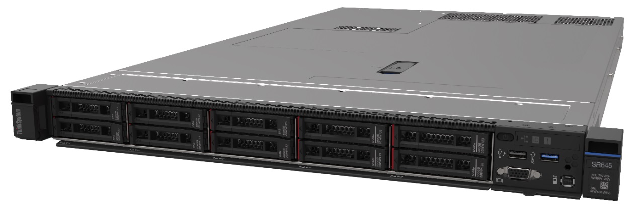 LENOVO ThinkSystem SR645, 1xAMD EPYC 7282 16C 120W 2.8GHz 120W, SFRF, SFF, 1x32GB 2Rx4, RAID 930-8i 2GB Flash PCIe 12Gb Adapter, 1x750W, XCC Enterpris