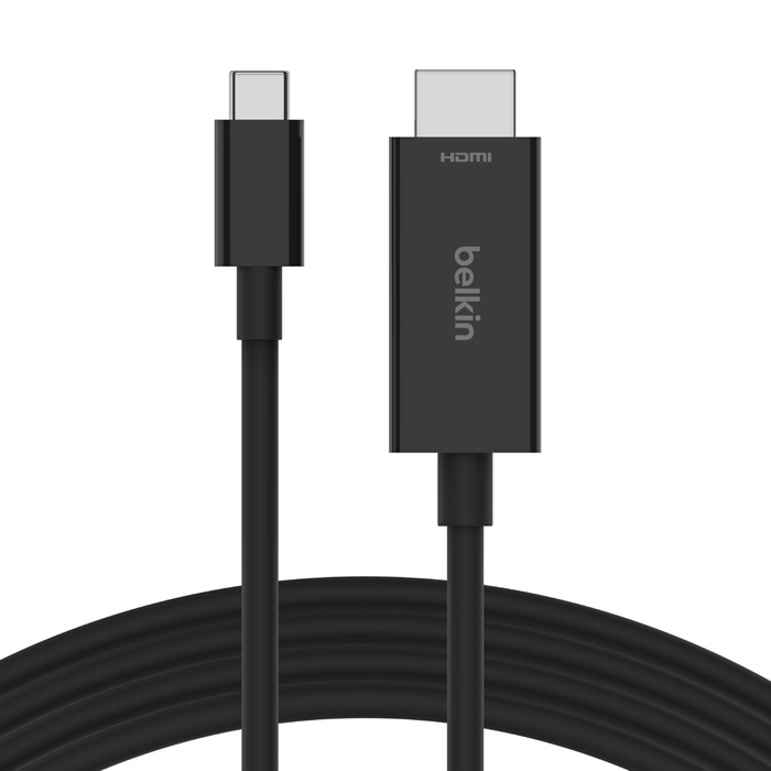 Belkin Connect USB-C™ to HDMI Cable 2M - Black (AVC012bt2MBK), Supports resolutions up to 8K 60Hz and HDR10+, Plug and Play