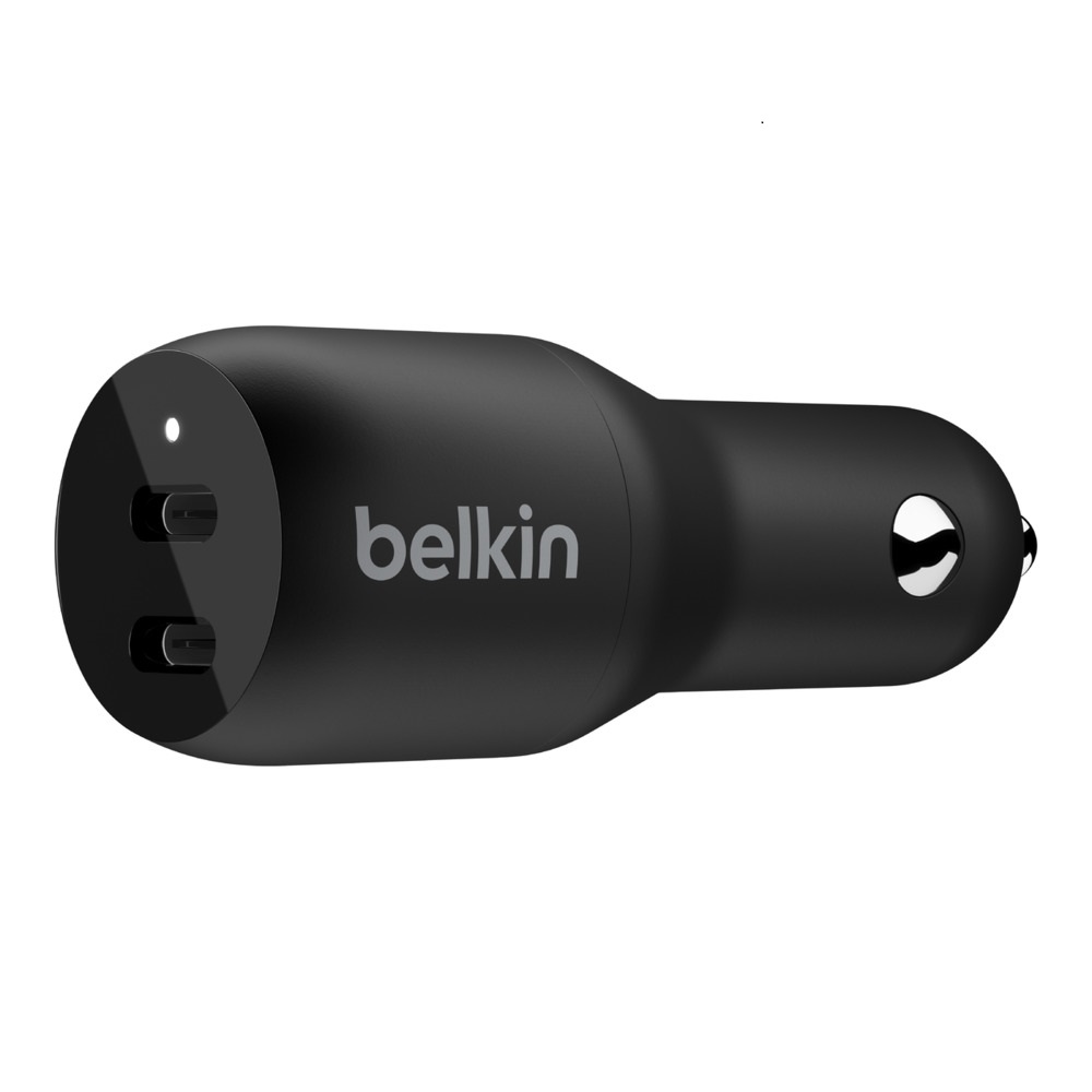 Belkin BoostCharge Dual USB-C Car Charger 36W - Black (CCB002btBK),