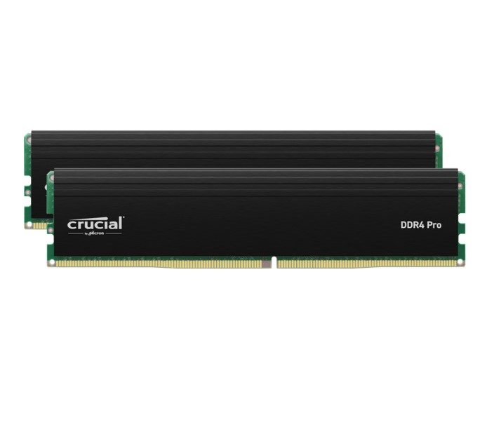 Crucial Pro 32GB (2x16GB) DDR4 UDIMM 3200MHz CL22 Black Heat Spreader Support Intel XMP AMD Ryzen for Desktop PC Gaming Memory